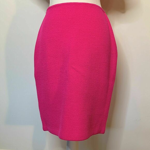 VTG Style St John Black Label Santana 2pc hot pink suit jacket 10 & skirt 6 - Picture 6 of 12